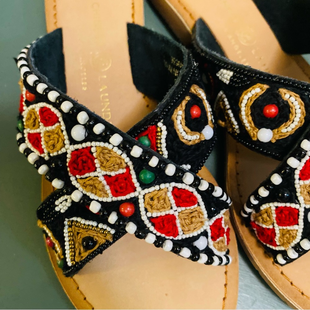 Chinese Laundry Penelope Beaded Boho Slides Size 6 - Picture 3 of 5